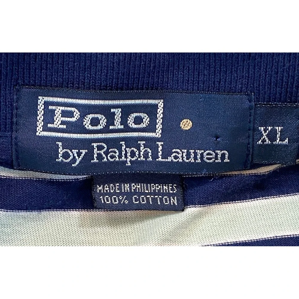Polo Ralph Lauren Mens XL ‎ Green Blue Stripes Golf Rugby Preppy